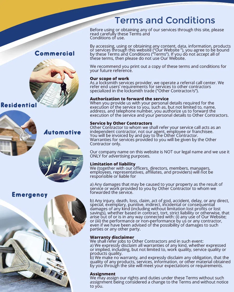 City Locksmith Store Commerce City, CO 303-481-7930 - terms-ls